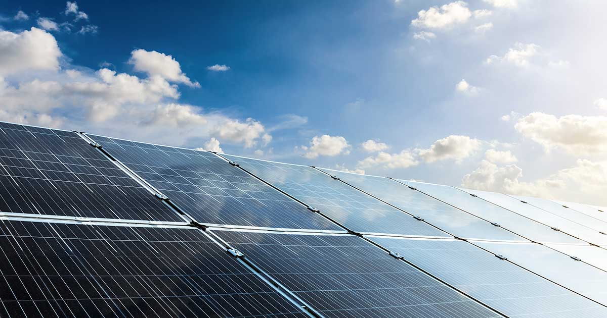 Solar energi with blue sky